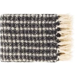 Boris 60 X 50 Inch Black Throw, Rectangle