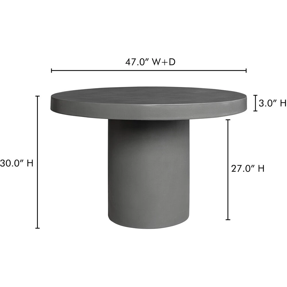 Cassius 47 X 47 Inch Grey Outdoor Dining Table - Image 7