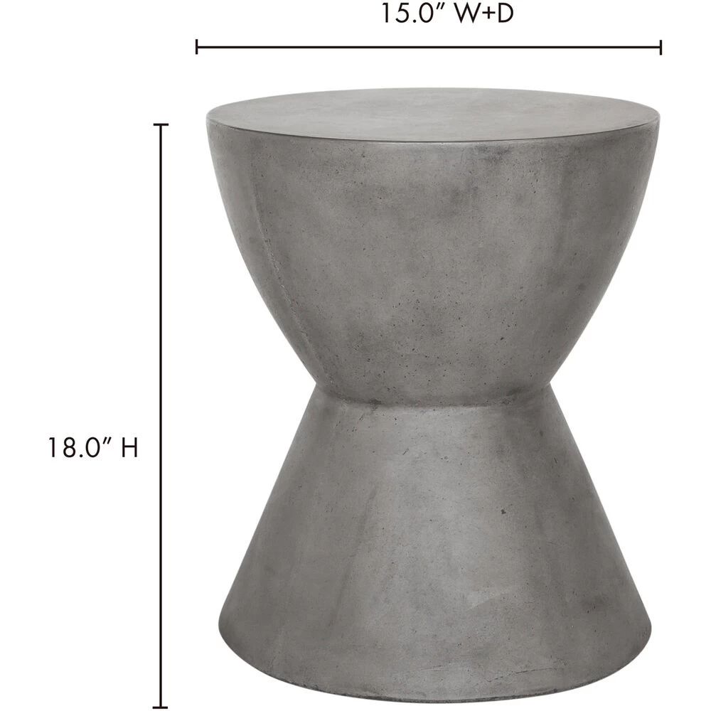 Hourglass 18 Inch Grey Outdoor Stool - Image 6