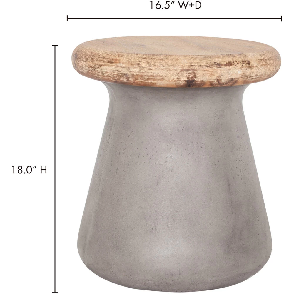 Earthstar 18 Inch Grey Outdoor Stool - Image 6