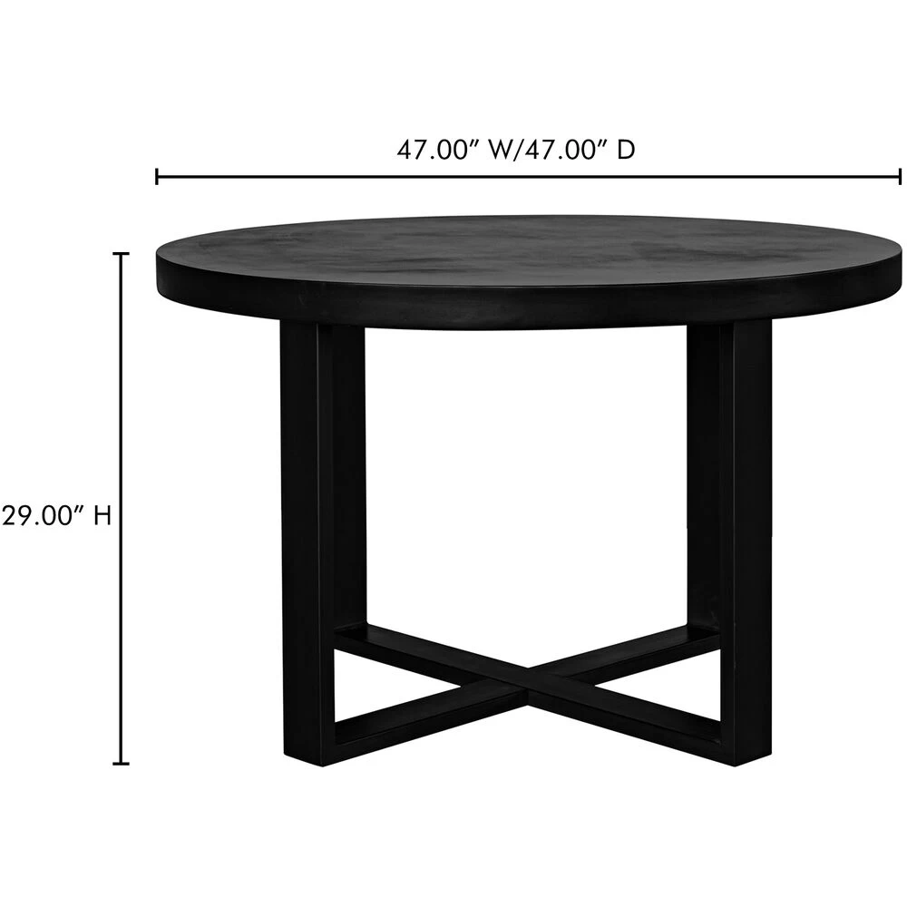 Jedrik 47 X 47 Inch Black Dining Table, Outdoor - Image 5