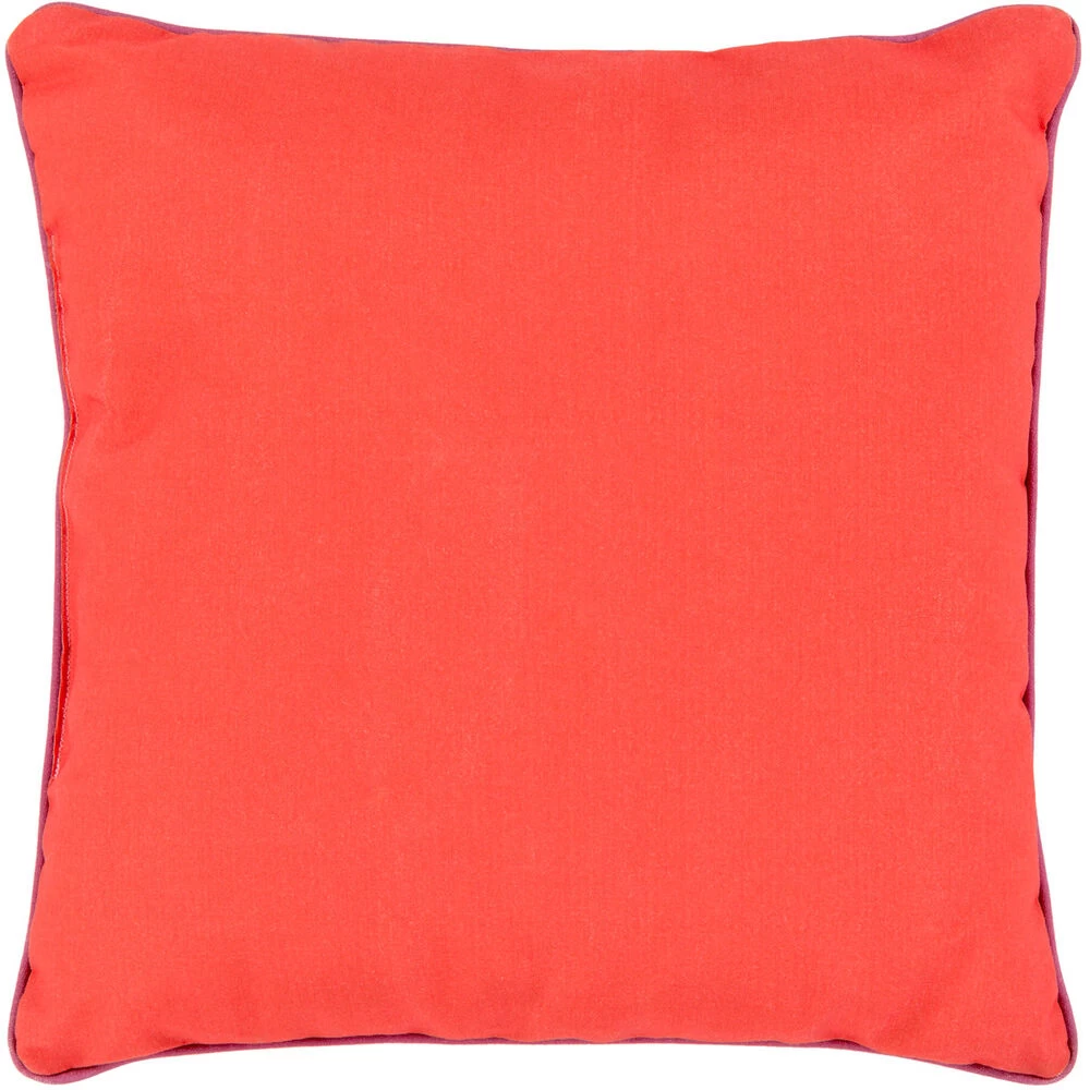 Bahari 20 X 20 Inch Orange And Purple Outdoor Throw Pillow