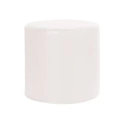 No Tip 17 Inch Atlantis White Outdoor Cylinder Ottoman With Cover