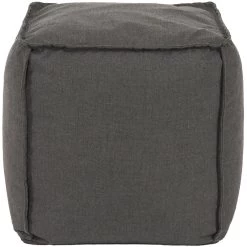 Pouf 18 Inch Seascape Charcoal Outdoor Square Ottoman With Cover