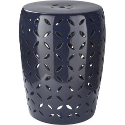 Chantilly 17.7 Inch Navy Outdoor Garden Stool, Medium