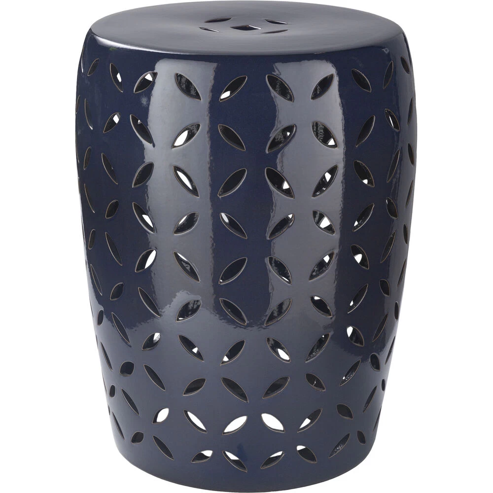 Chantilly 17.7 Inch Navy Outdoor Garden Stool, Medium