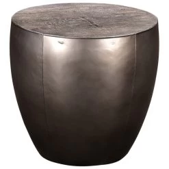 Bengal Manor 24 X 24 Inch Distressed Grey And Pewter End Table