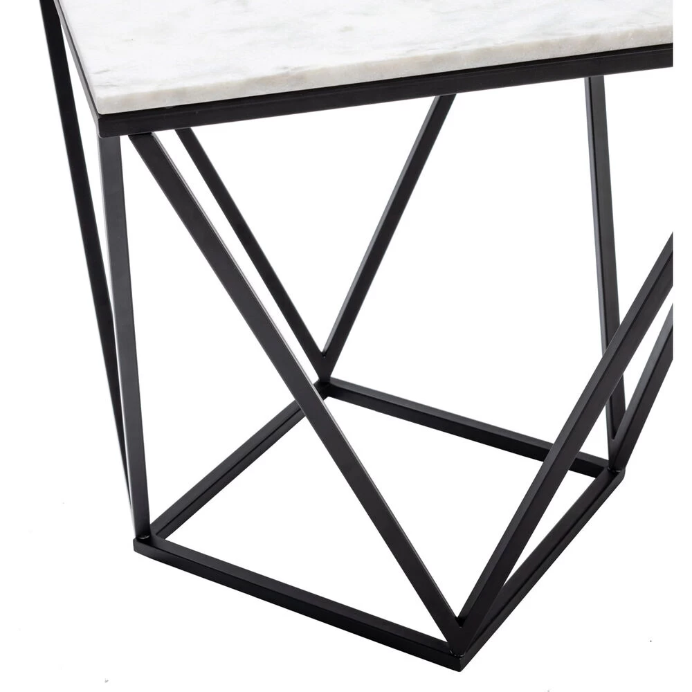 Baxter 22 X 20 Inch Black And White End Table - Image 2