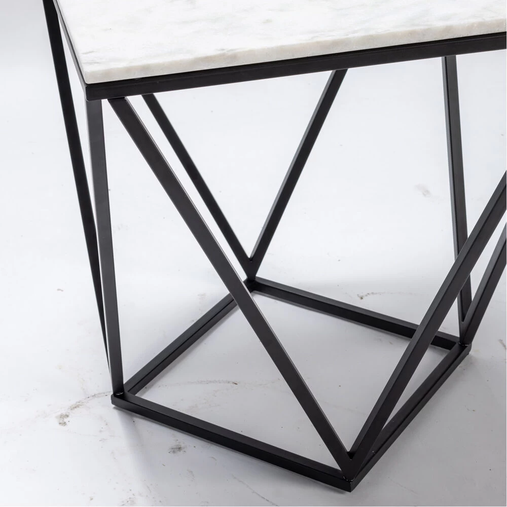 Baxter 22 X 20 Inch Black And White End Table - Image 3
