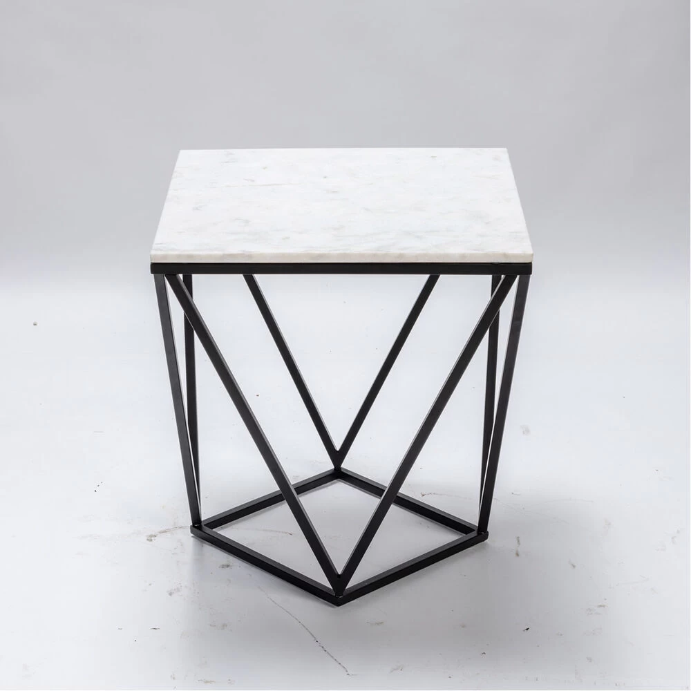 Baxter 22 X 20 Inch Black And White End Table - Image 4