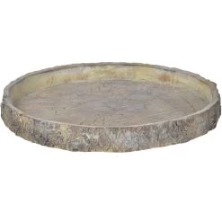 Faux Wood Natural Outdoor Decorative Plate