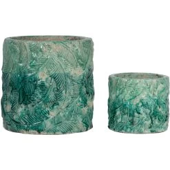 Anita Crackled Teal Outdoor Vase, Set Of 2