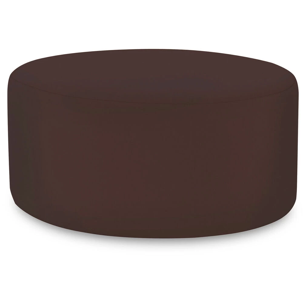 Universal 18 Inch Seascape Chocolate Outdoor Round Ottoman With Slipcover