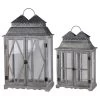 Scape 28.4 X 18.1 Inch Zinc And Brown Patio Candle Lanterns, Set Of 2