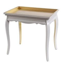 Dann Foley 28 X 27 Inch White And Gold End Table