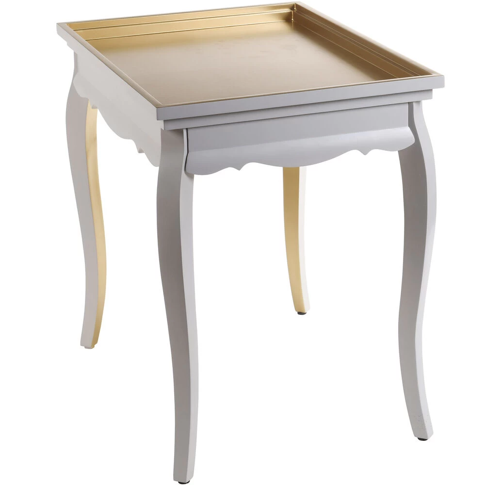Dann Foley 28 X 27 Inch White And Gold End Table - Image 2