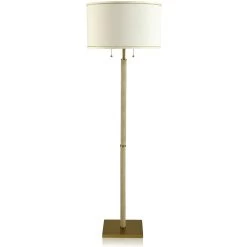 Dann Foley - Shagreen 63 Inch 60.00 Watt Tan And Brushed Bras Floor Lamp Portable Light