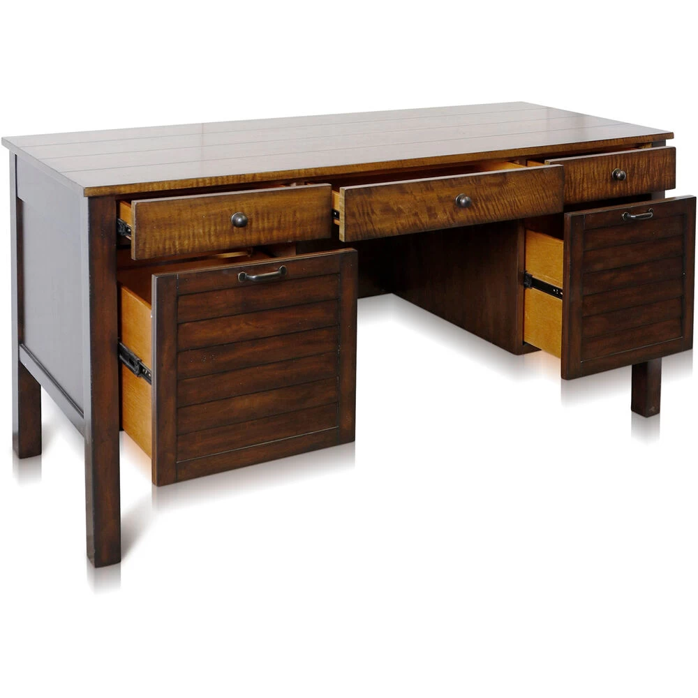 Masters 60 Inch King Arthur Antique Brown Desk - Image 2