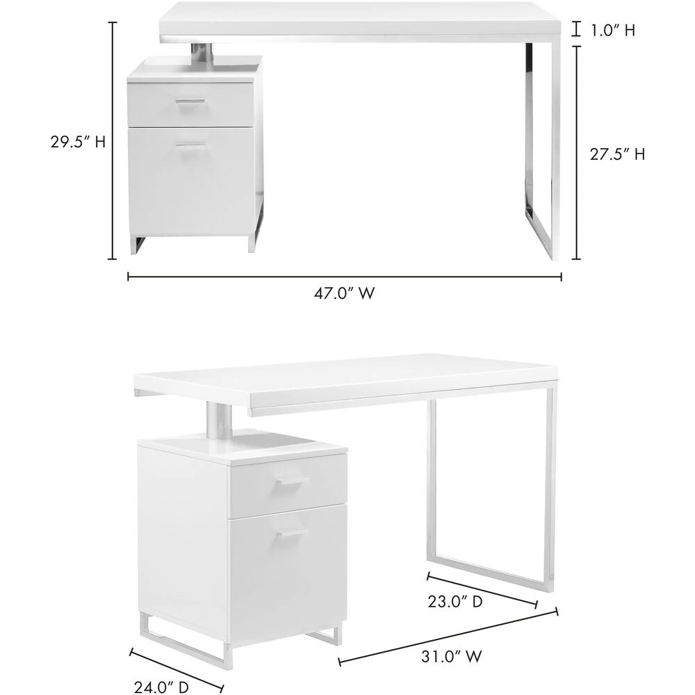 Martos 51 X 24 Inch White Desk - Image 2