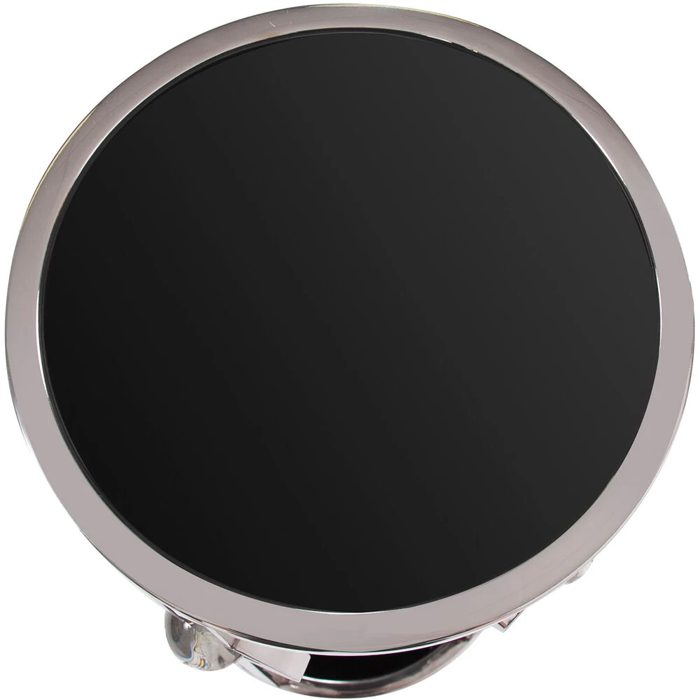 Carter 36 X 14 Inch Stainless Steel With Black Glass Side Table, Large - Image 4