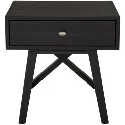 Calais 24 X 24 Inch Black Nightstand