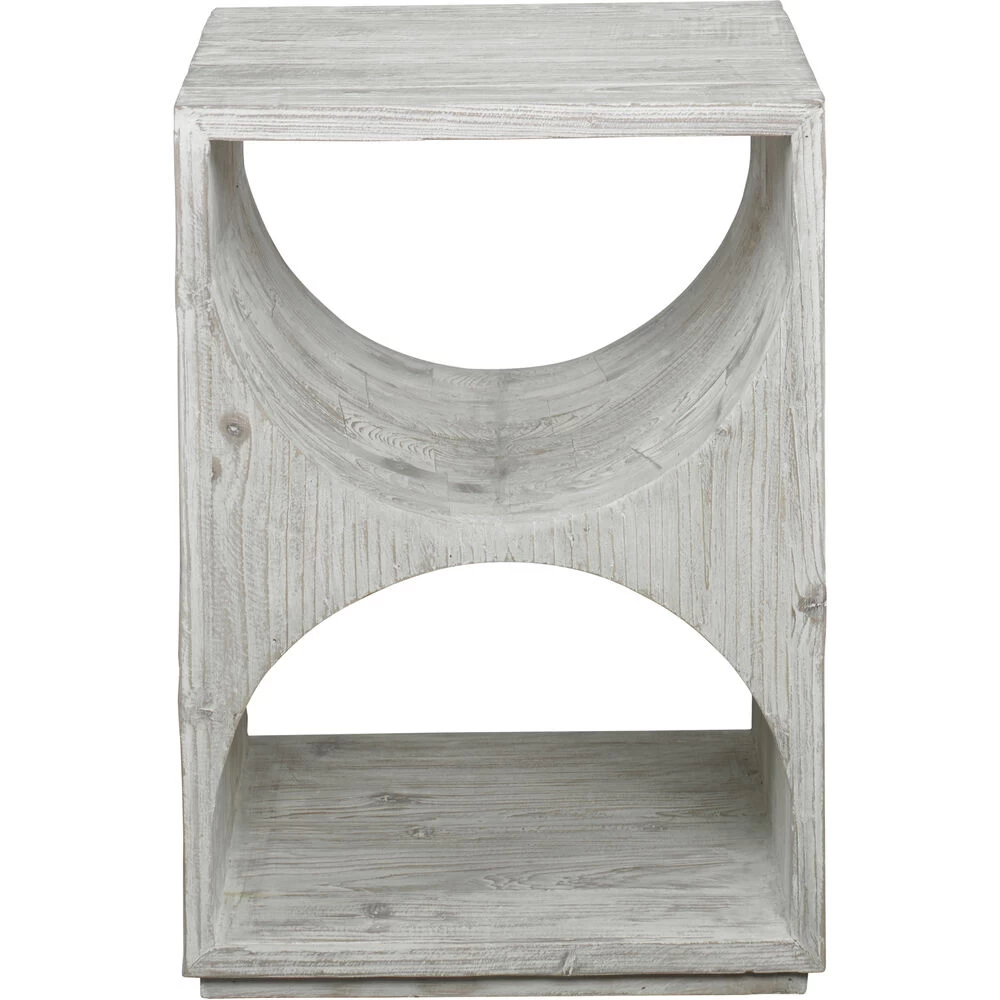 Hans 25 X 18 Inch Distressed Ivory Side Table - Image 2