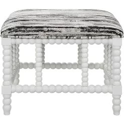 Seminoe Mottled Gray And Black Chenille With Matte White Bench