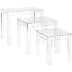 Jacobs 22 X 18 Inch Clear Nesting Table, Square