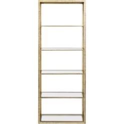 Strie Antique Brass With Clear Bookcase