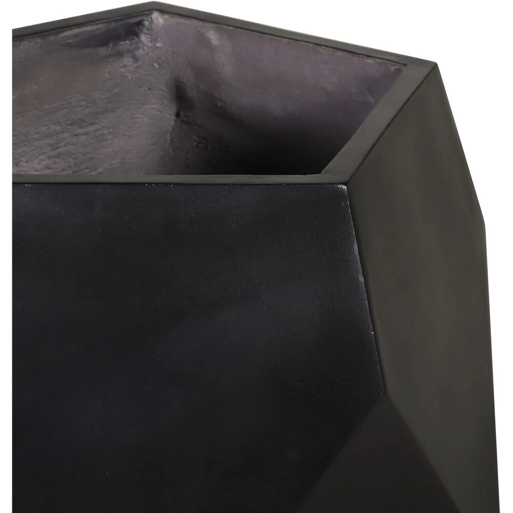 Polygon Black Outdoor Planter - Image 3