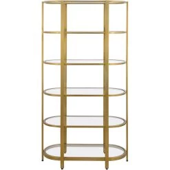 Blain Antique Brass With Clear Bookshelf