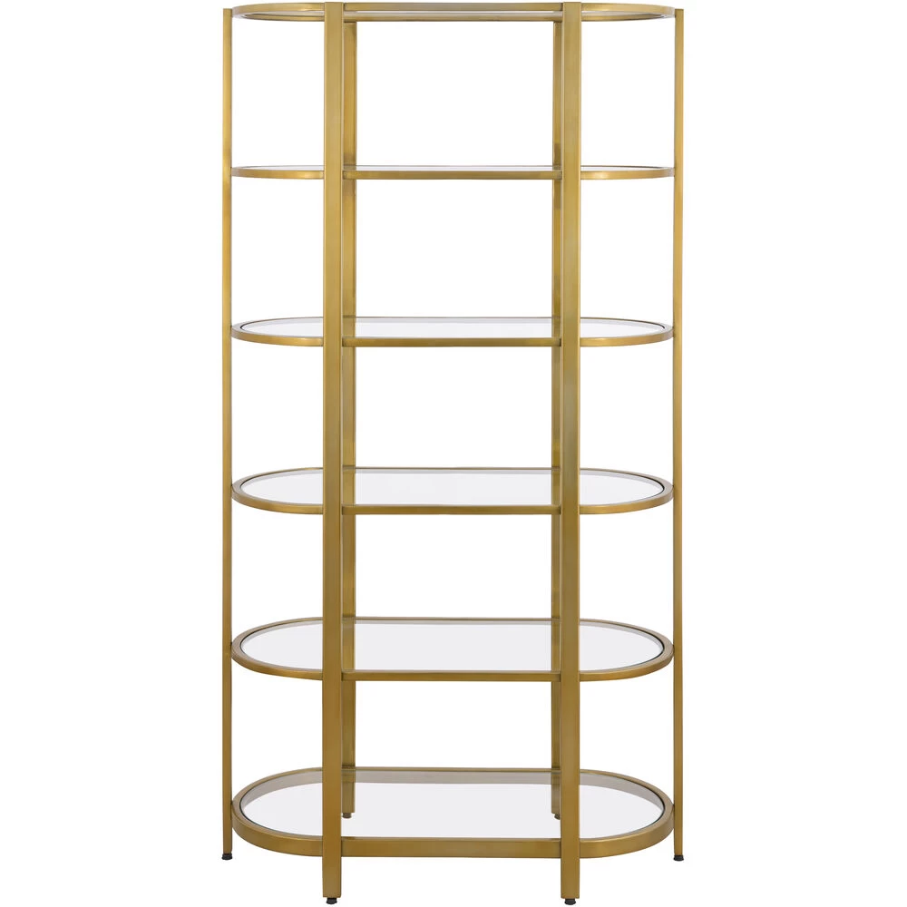 Blain Antique Brass With Clear Bookshelf