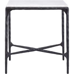 Seville 22 X 20 Inch Graphite With White Accent Table, Forged