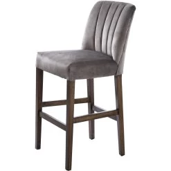 Capp 42.5 Inch Dove Gray And Medium Brown Bar Stool