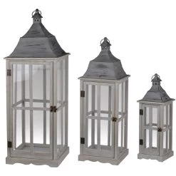 Window 36 X 13 Inch Gray Patio Candle Lanterns, Set Of 3
