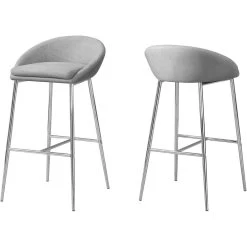 Queensbury 36 Inch Grey Bar Stool, 2-Piece Set