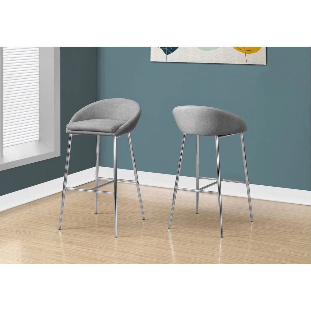 Queensbury 36 Inch Grey Bar Stool, 2-Piece Set - Image 2