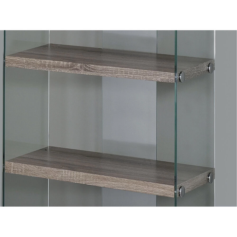 Doylestown Dark Taupe And Clear Bookcase - Image 3