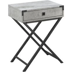 Seneca 24 X 18 Inch Grey And Black Accent End Table Or Night Stand