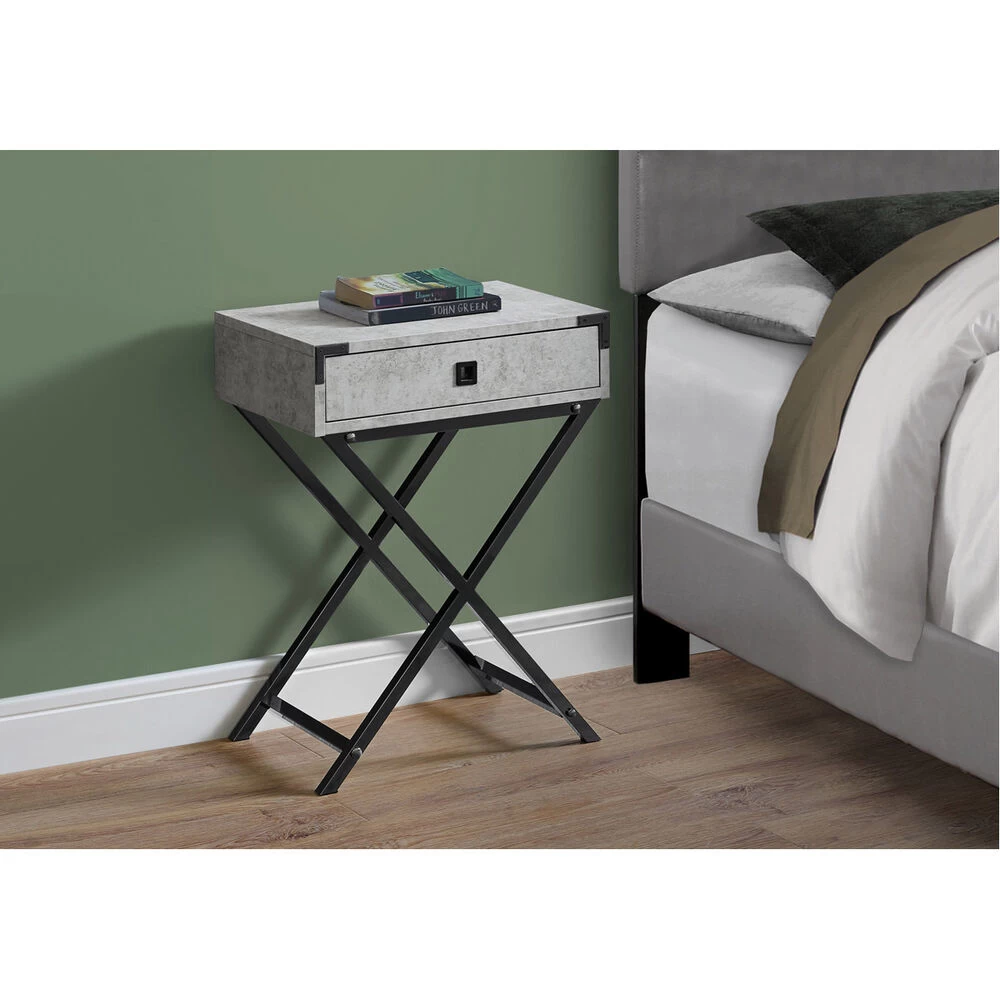 Seneca 24 X 18 Inch Grey And Black Accent End Table Or Night Stand - Image 3