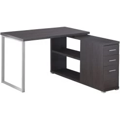 Ramapo 47 X 47 Inch Grey And Silver Computer Desk