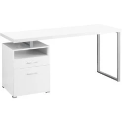 Ramapo 60 X 24 Inch White And Silver Computer Desk