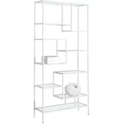 Shaler White And Clear Bookcase