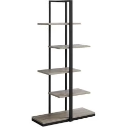 Shaler Dark Taupe And Black Bookcase