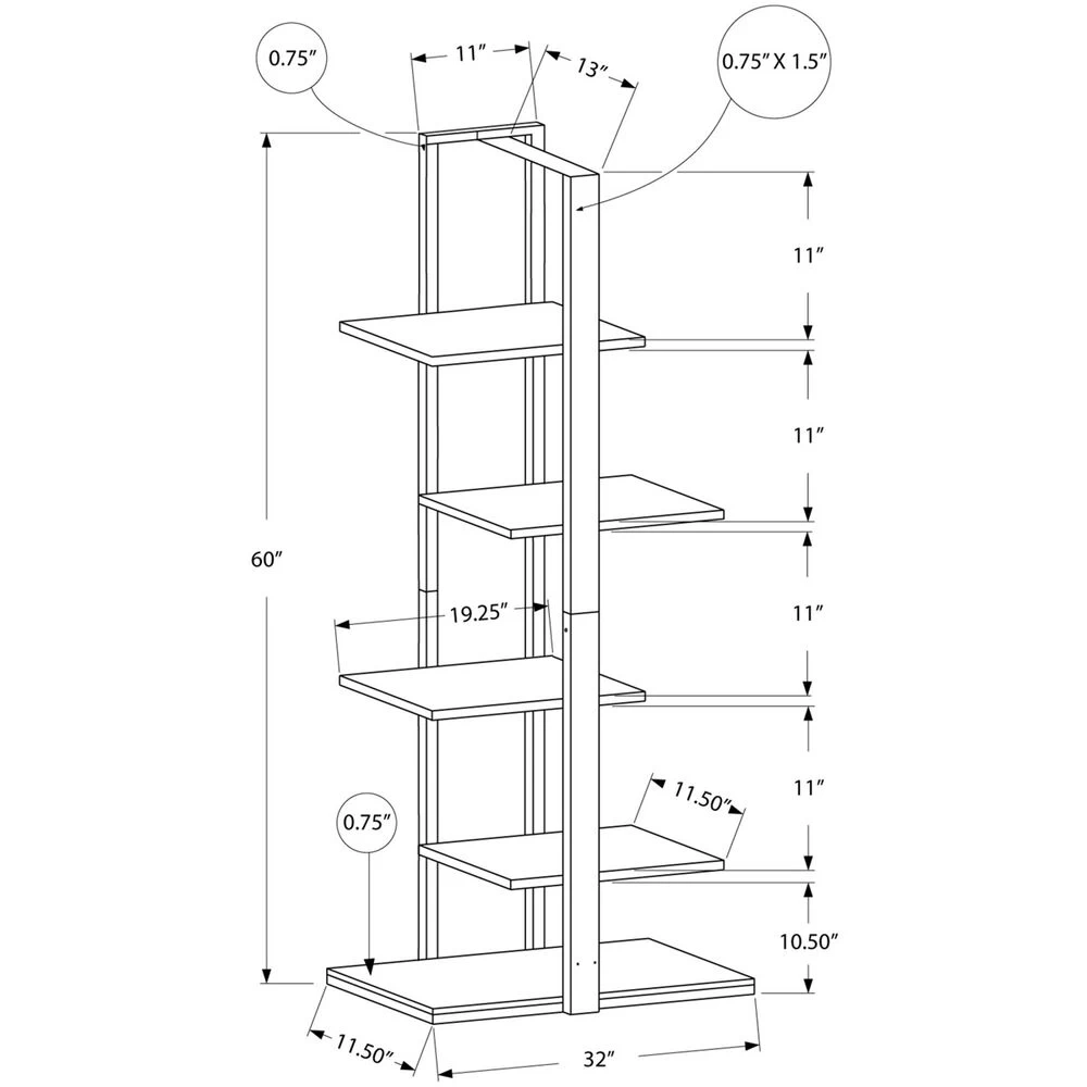 Shaler Dark Taupe And Black Bookcase - Image 4