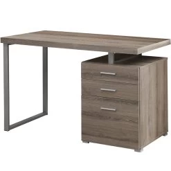 Ramapo 47 X 24 Inch Dark Taupe And Silver Computer Desk