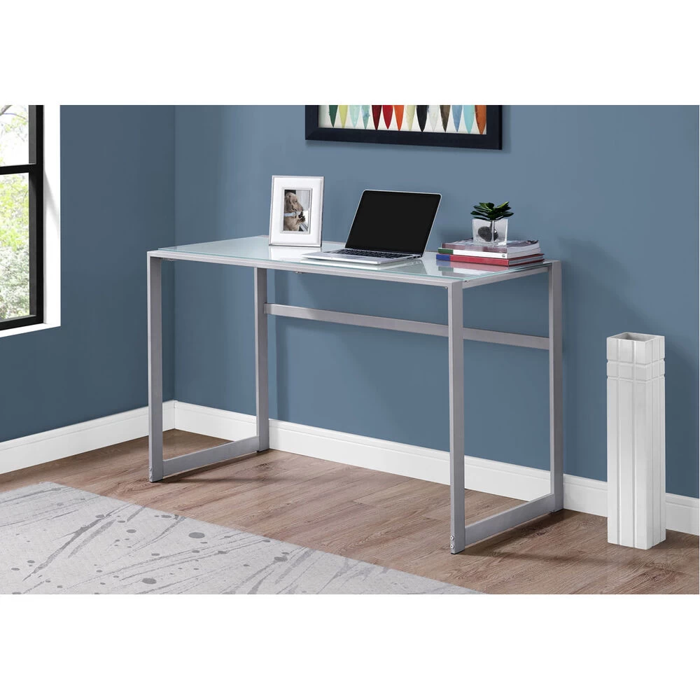 Exeter 48 X 22 Inch Silver And White Computer Desk - Image 2