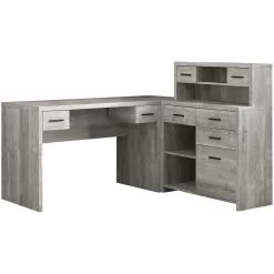 Ramapo 63 X 59 Inch Grey Computer Desk