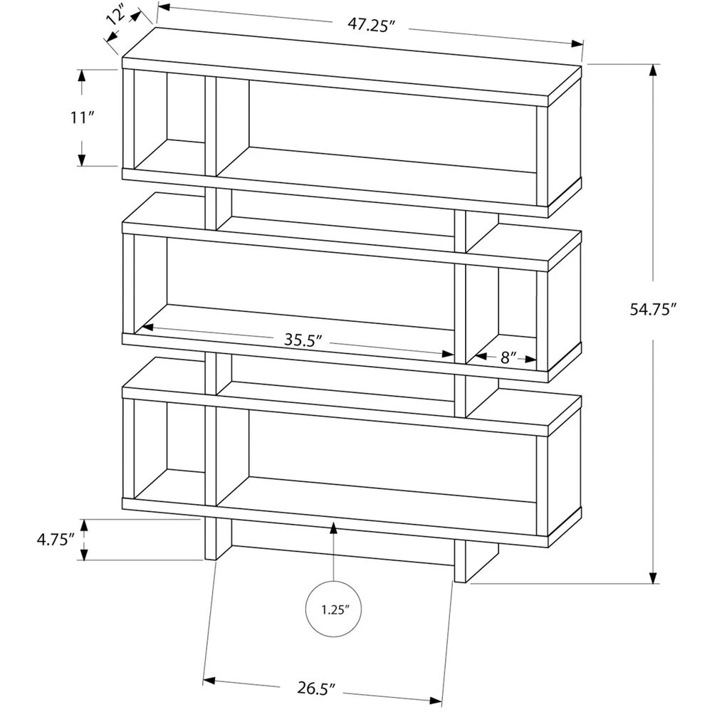 Cecil Grey And White Bookcase - Image 4