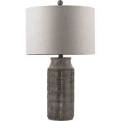 Imelde 26 Inch 100 Watt Light Grey Table Lamp Portable Light